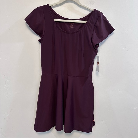 HONEYMARK swimsuit pepper dress top in wine burgundy - Picture 4 of 8